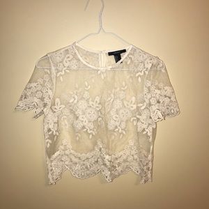 Forever 21 floral sheer blouse
